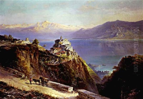 Madonna De Sasso Am Lago Maggiore Oil Painting by Ferdinand Feldhuetter