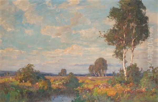 Abend Im Moor Oil Painting by Wilhelm Feldmann