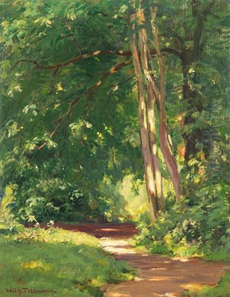 Im Park Oil Painting by Wilhelm Feldmann