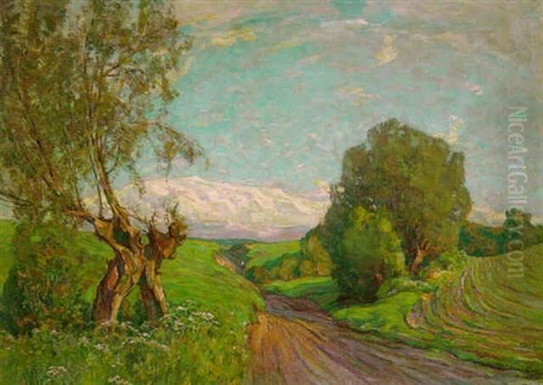 Holsteinische Sommerlandschaft Oil Painting by Wilhelm Feldmann