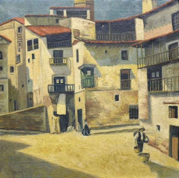 Manana En Un Pueblo De Espana Oil Painting by Mariano Felez