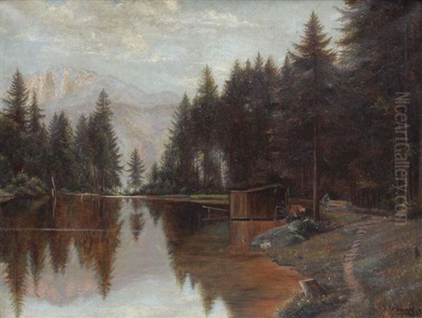 Pfrillsee Bei Kufstein Oil Painting by Paul Felgentreff