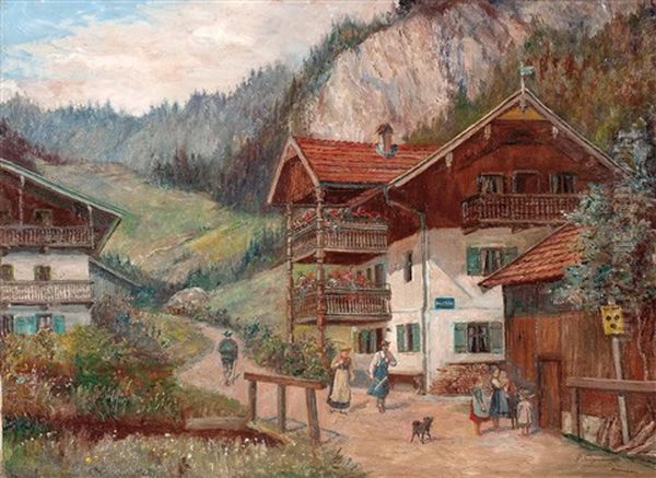 In Muhlbach Bei Oberau Oil Painting by Paul Felgentreff