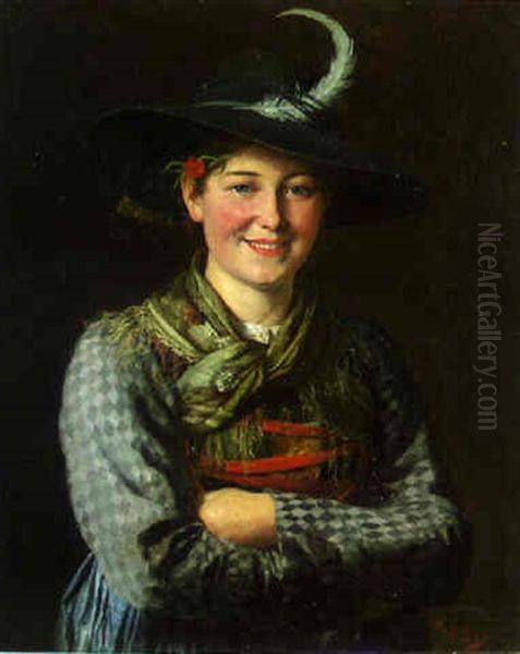 A Tyrolean Peasant Woman Oil Painting by Paul Felgentreff