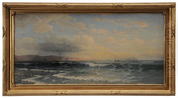 Coastal View With Distant City Oil Painting by Karl Eugene Felix