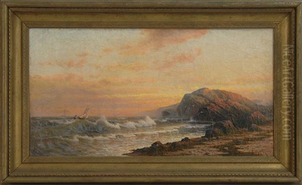 Sunset On The Coast Oil Painting by Karl Eugene Felix