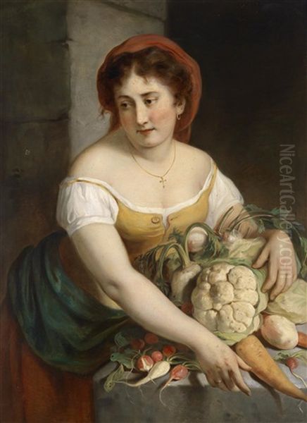 Die Marktfrau Oil Painting by Karl Eugene Felix