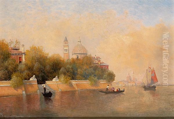 Blick Auf Venedig An Einem Sonnentag Oil Painting by Karl Eugene Felix