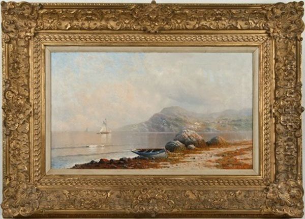 Seascape With Sailboat Oil Painting by Karl Eugene Felix