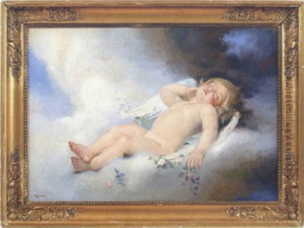 Sovande Putti by Karl Eugene Felix