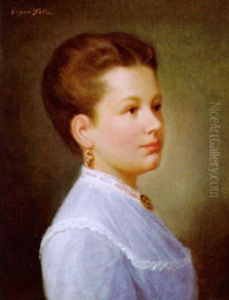 Bildnis Einer Jungen Dame Oil Painting by Karl Eugene Felix