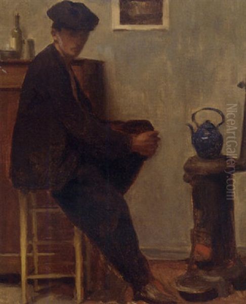 Portrait Of A Seated Man, The Artist(?) Oil Painting by Leon-Pierre Felix