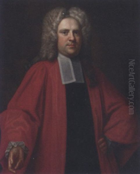 Portrait Of Thomas Aldersey Of Aldersey In Barristers Robes Oil Painting by James Fellowes