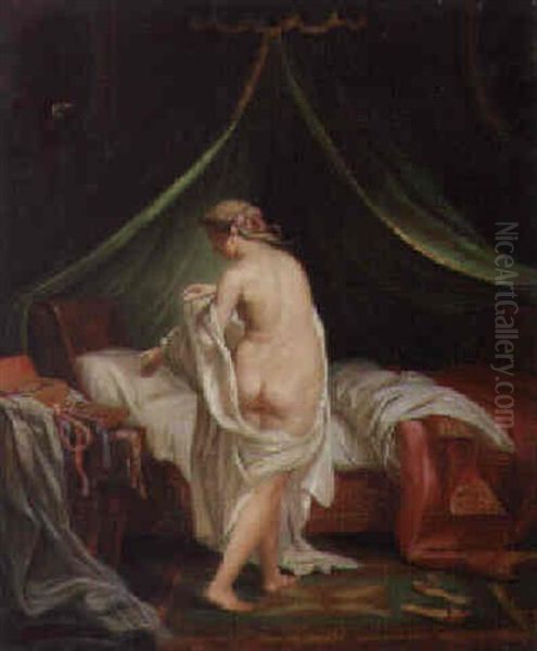 A Lady At Her Toilet Oil Painting by Joseph Felon