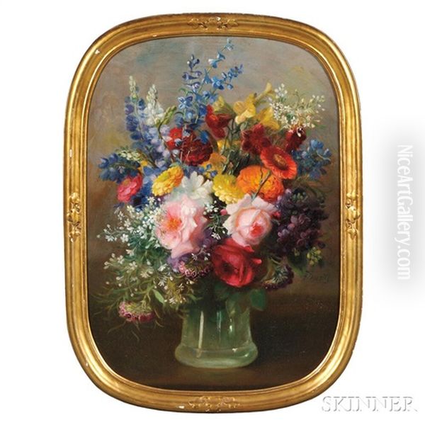 Floral Still Life Oil Painting by Frederick M. Fenetti