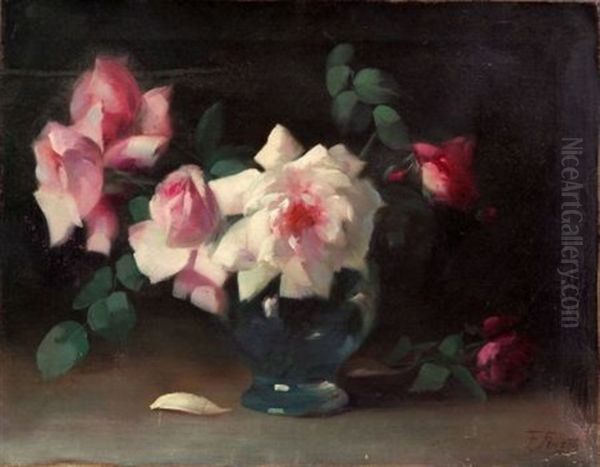 Bridesmaid Roses Oil Painting by Frederick M. Fenetti