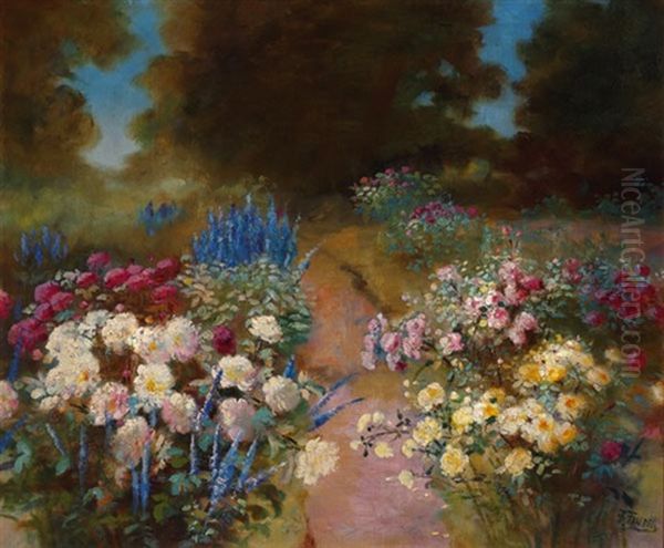 The Garden Path Oil Painting by Frederick M. Fenetti