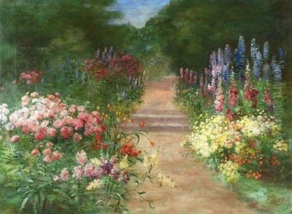 Flower Path, Nantucket Island Oil Painting by Frederick M. Fenety