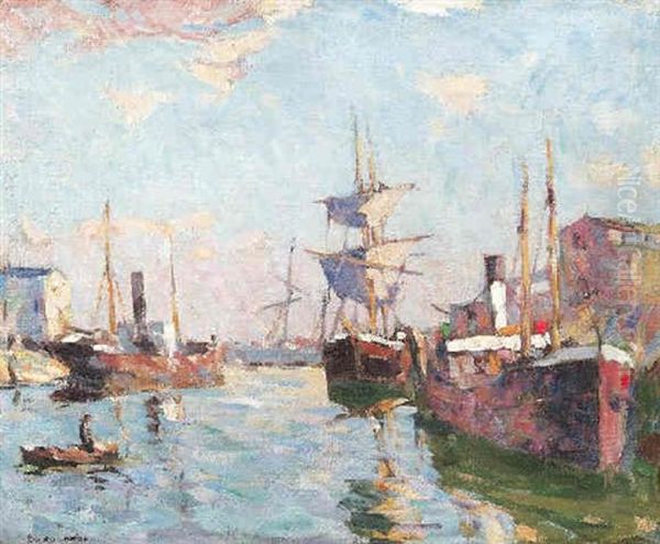 Sudlandlischer Hafen Oil Painting by Gustav Fenkohl