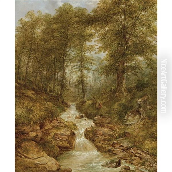 Wyming Brook Oil Painting by Harry Fenn