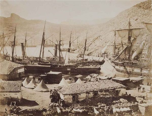 Cattle Pier, Cossak Bay, Balaklava Oil Painting by Roger Fenton