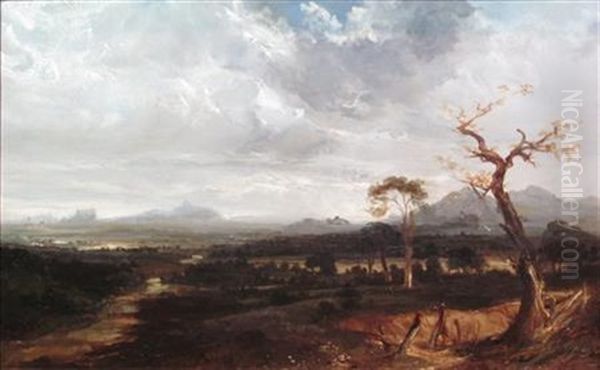 View Of Ratho Oil Painting by Thomas Fenwick