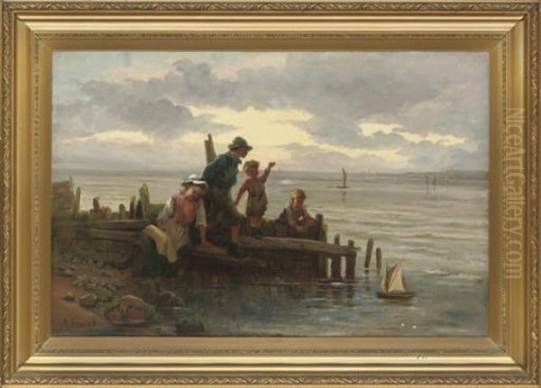 The Toy Boat Oil Painting by Thomas Fenwick