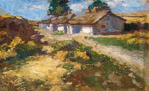 Farmhouse Oil Painting by Adolf Fenyes