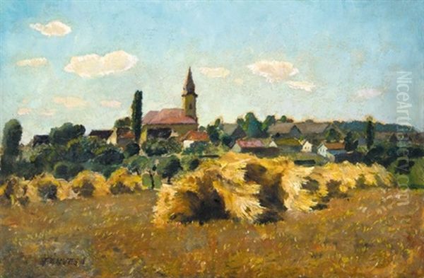 View Of Szolnok Oil Painting by Adolf Fenyes