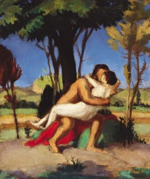 The Kiss Oil Painting by Adolf Fenyes