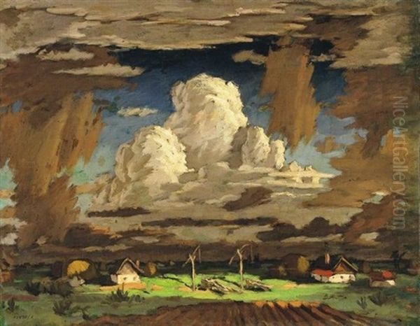 Gomolygo Felhok (wreathing Clouds) Oil Painting by Adolf Fenyes