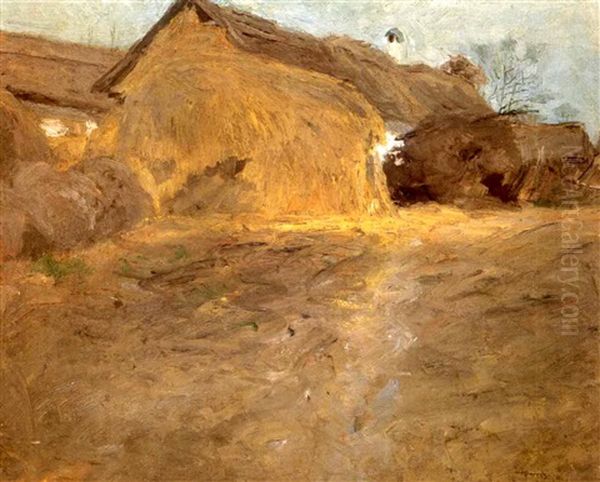 Kazlak (haystacks) Oil Painting by Adolf Fenyes