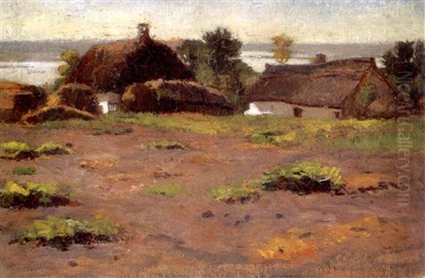 Alfoldi Tanya (detached Farm On The Great Plain) Oil Painting by Adolf Fenyes