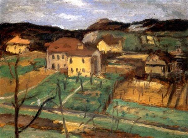 Tavasz A Domboldalon (spring On The Hillside) Oil Painting by Adolf Fenyes