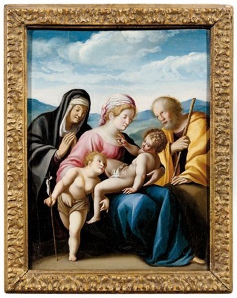 Sainte Famille Oil Painting by Ferrau Fenzoni