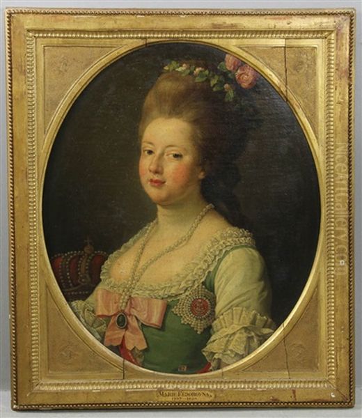 Portrait Of Empress Maria Feodorovna Oil Painting by Empress Marie (Dagmar) Feodorovna