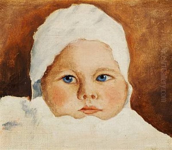 Portrait Of Olga As A Baby Oil Painting by Empress Marie (Dagmar) Feodorovna