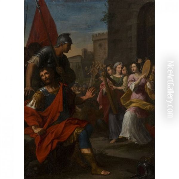 Le Retour De La Fille De Jephte Oil Painting by Francesco (Imperiali) Ferdinandi