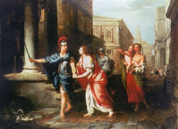 The Parting Of Hector And Andromache Oil Painting by Francesco (Imperiali) Ferdinandi