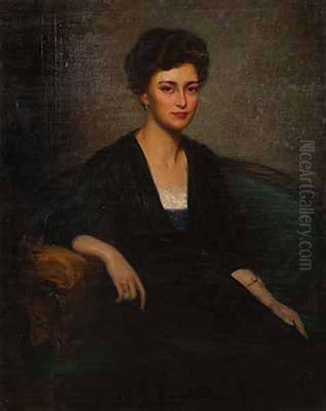 Portrait Einer Dame (+ Portrait Eines Vornehmen Ungarn, Verso) Oil Painting by Jozef Ferenczy