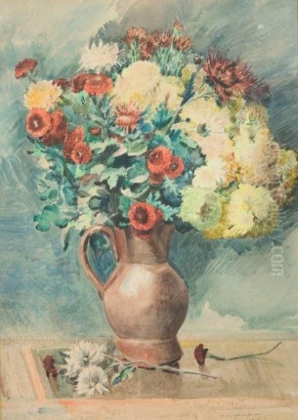 Vase De Fleurs Oil Painting by Zacharie Astruc