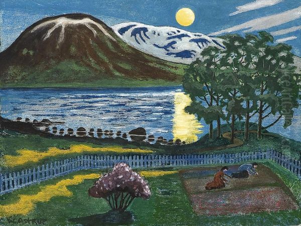 Moon In May Oil Painting by Nikolai Astrup