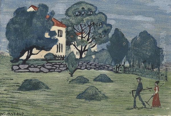 Making For Home Oil Painting by Nikolai Astrup