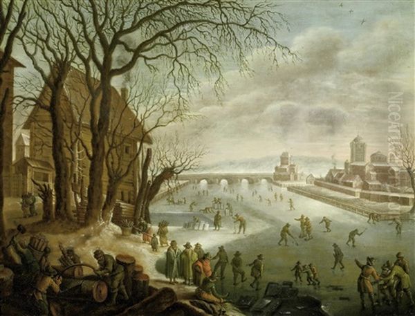 Eisvergnugen Oil Painting by Franz de Paula Ferg