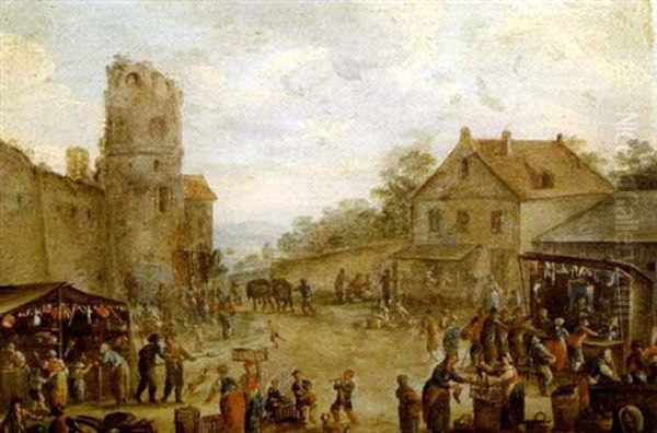 Jahrmarkt In Einem Dorf Oil Painting by Franz de Paula Ferg