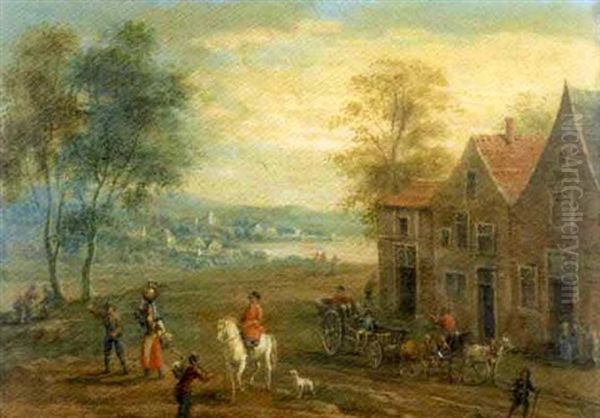 La Carriole Devant La Maison Oil Painting by Franz de Paula Ferg