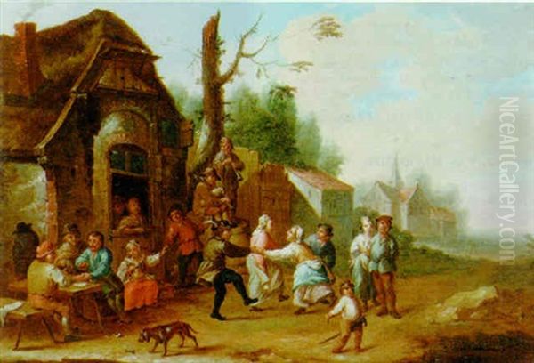 A Kermesse Oil Painting by Franz de Paula Ferg