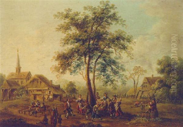 A Village Kermesse Oil Painting by Franz de Paula Ferg