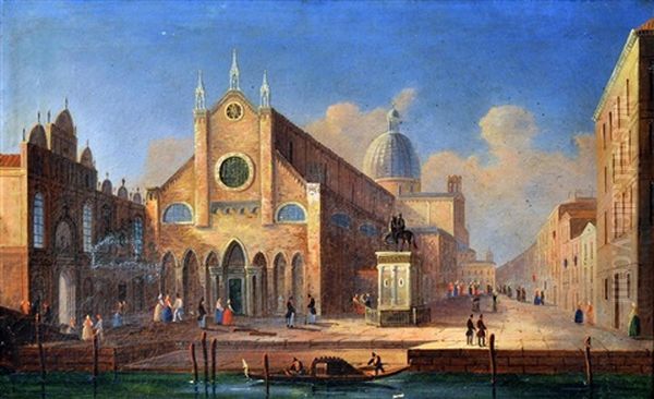 Chiesa Di Santa Sofia Sul Canal Grande A Venezia Oil Painting by Salvatore Fergola