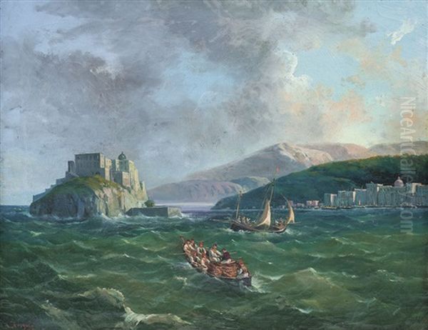 Ischia Oil Painting by Salvatore Fergola